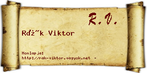 Rák Viktor névjegykártya